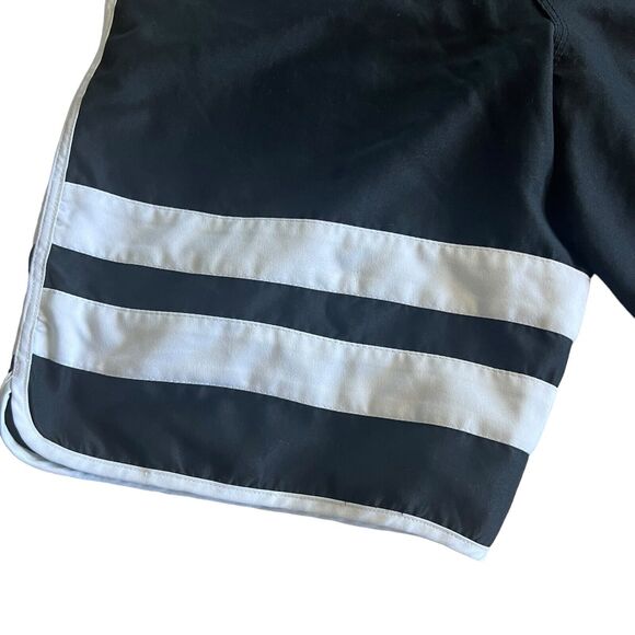 Hurley Swim Board Shorts Bottoms Mens Sz. 29 Black White Stripes Surfer Beach - Picture 2 of 10